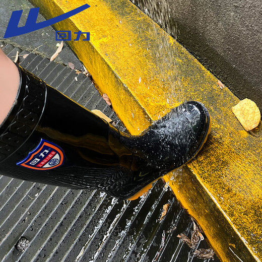 Pull-back rain boots for men, outdoor rainy days, waterproof, non-slip rain boots, rubber shoes, wear-resistant take-out water shoes for the sea, 67-1, black high tube 41