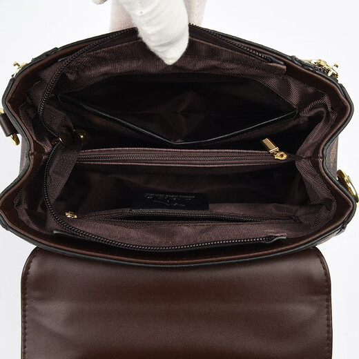 Snow Love Kangaroo high-end brand genuine leather women's crossbody bag 2025 new high-end shoulder bag small bag gift for mother and mother brown with brown gift box + gift bag + hand bag card bag