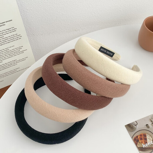 Zhuo Keke sponge high skull headband women's face wash Internet celebrity autumn and winter hair pressure headband hairpin high-end headwear black