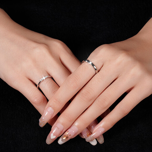 Dirholl Time Eternal Platinum Ring PT950 Platinum Couple Ring Proposal Ring 520 Valentine's Day Gift for Girlfriend Light Luxury Style - Time Eternal No Engraving