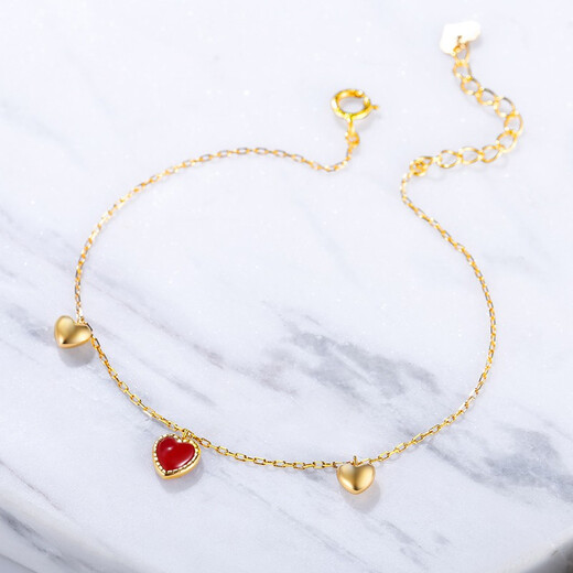 Meluxe 18K gold coral bracelet for women adjustable extension chain gold weight about 0.81g