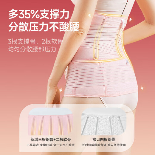 ilody postpartum abdominal belt gauze pregnant women with natural delivery pelvic confinement belt elastic and breathable Weil powder [abdominal belt + pelvic belt] upgraded model XL size