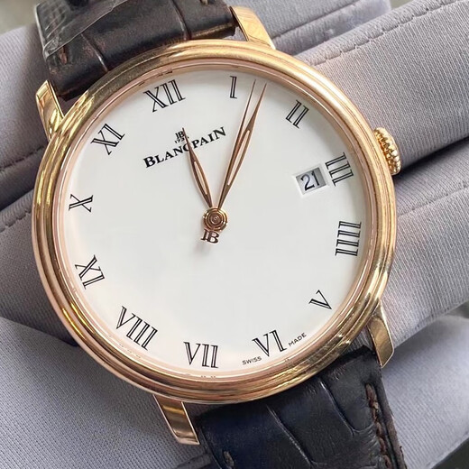 
[Second-hand 99 new] Blancpain classic series men's watch women's watch second-hand luxury watch smiling face moon phase watch recycling Clivia watch 42mm white belt 6630-3631-55B