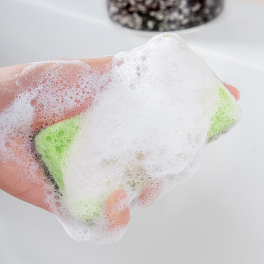 Miaoran wood pulp cotton scouring pad 11*7cm*6 pieces kitchen rag thickened dishwashing sponge wipe double-sided powerful dishwashing cloth