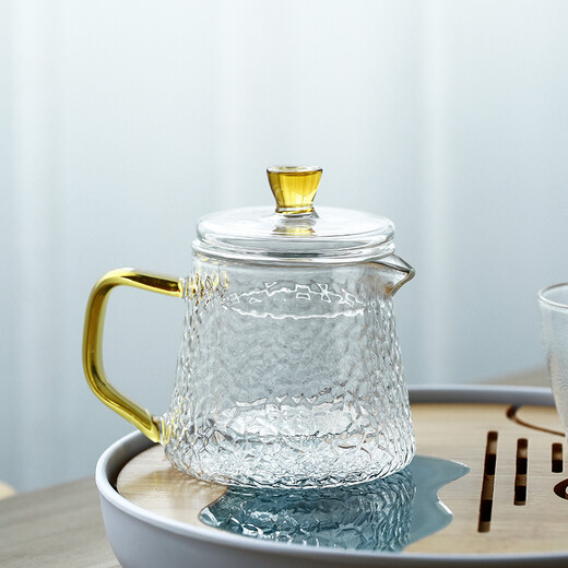 Su's ceramic creative tea tray tea set with glass hammer pattern teapot with four handles tea cup J0271