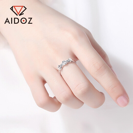 Aido Diamond pt950 platinum 520 ring women's platinum live adjustable ring gift for wife, weight 2.6-2.8 grams + free engraving