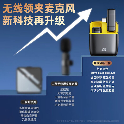 Jingchuan Asahi Wireless Lavalier Microphone for Live Broadcast Anchors Special for Shooting VLOG Short Videos Outdoor Noise Reduction Karaoke Recording Radio Microphone Professional Microphone One-to-One Typec Suitable for Apple and Android Single Microphone Type-C Interface丨Ultra-clear Radio + Universal for Apple and Android