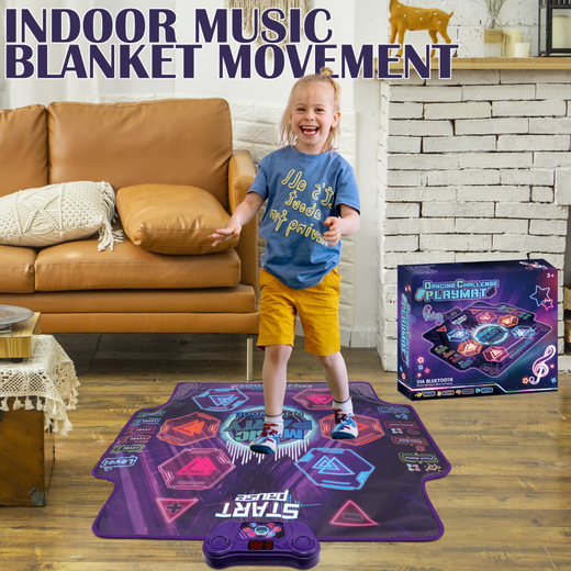 YUNYA MUSIC DANCANT COUVERTURE COUVERTURE DE JEUX ENFANTS LES BARCHETS ET FILLES MAISONS Machine de danse sans fil 3 à 6e cadeau d'anniversaire 8 Mise à niveau Six Arrows Glowing Dancing Couverture - Mecha Model