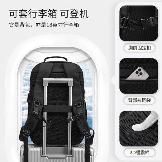 Landcase Travel -Rucksack für Männer für Frauen 2024 Neue Kapazitäts Reisebag Business Trip Computertasche 3891 Schwarz