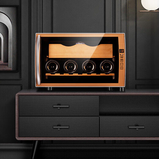 CIGARLOONG 25C cigar cabinet temperature controlled moisturizing Spanish cedar wood naked small mini humidifier household energy-saving silent electronic cabinet dual-core dual-core refrigeration constant temperature red wine cabinet golden cigar red wine 25L cigar cabinet