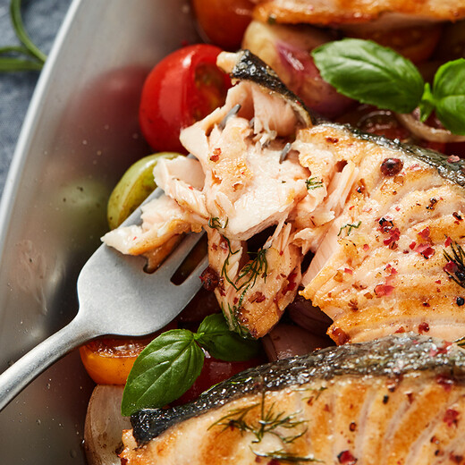 Meiwei Chilean Frozen Original Salmon Steak Net Weight 240g/4 Pieces Atlantic Salmon Seafood Aquatic Fish