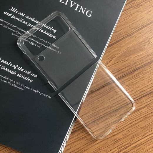 Kaicai [with inner screen film - not yellowing] suitable for Samsung folding z flip3 mobile phone case ultra-thin transparent folding screen full-inclusive anti-fall protection case Samsung z flip3 [with hydrogel film] [transparent shell - restore bare metal]
