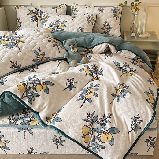 MiiOW milk velvet four-piece set thickened coral velvet sheets double-sided plus velvet duvet cover Farai flannel bedding winter R Guoguo Paradise Class A milk velvet extra large double duvet cover 220x240cm MiiOW milk velvet four-piece set thickened coral velvet sheets double-sided plus velvet duvet cover Farai flannel bedding winter R Guoguo Paradise Class A milk velvet extra large double duvet cover 220x240cm