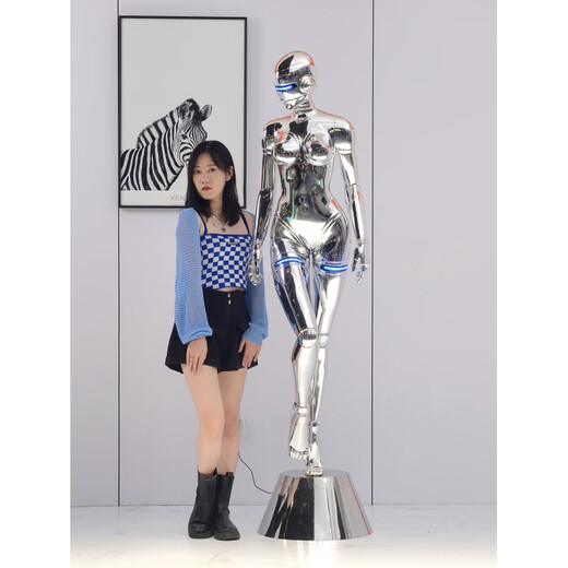Ex Machina sculpture Sorayama Hajime Sexyrobot goddess large technology character ornament bar KTV trend decoration Miraihime-Future (height 1.4 meters) Dingjin