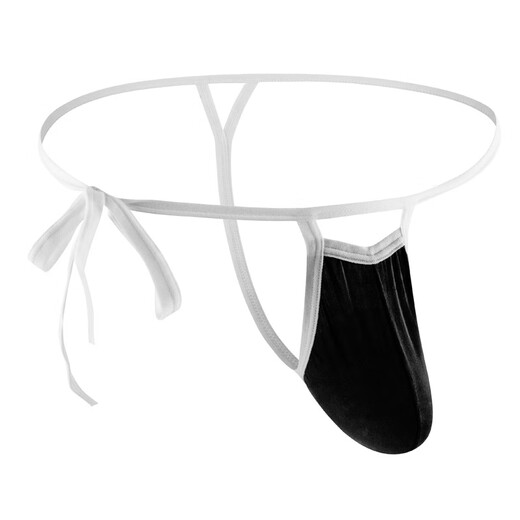 男士丁字裤腰带侧开口打结绳冰丝柔软舒适性感GAY绑带情趣内裤【保密发货】 杏色 均码