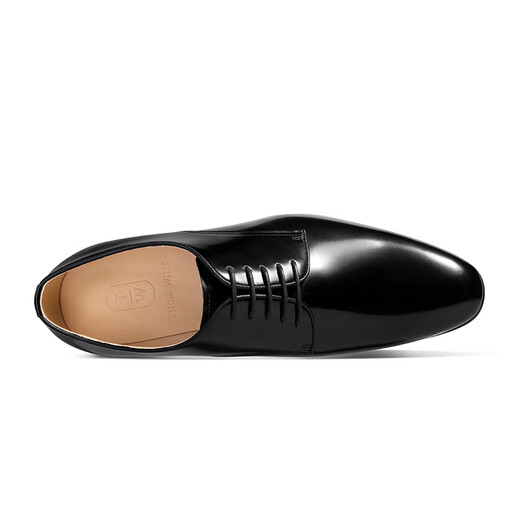 Thom Wills Lederschuhe Herrengeschäftsgeschäft formelle Verschleiß Runde Zehen Derby Schuhe handgefertigt echtes Leather Britisch britische Soft Sohle Männerschuhe Sommer Schwarz D1591-1 42/8 Größe