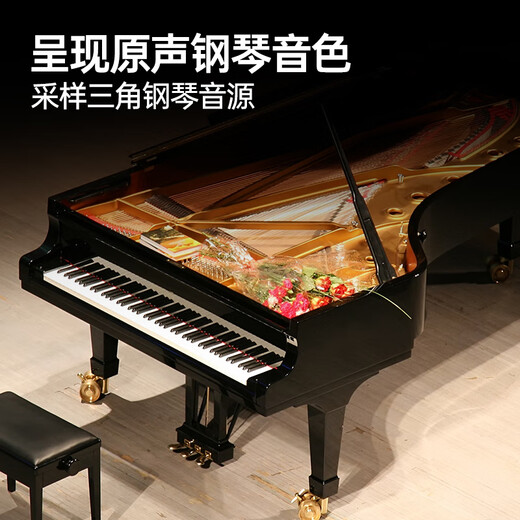 Terrence electronic keyboard 88-key smart folding piano for adults and children X61A/V20 hand-rolled piano keyboard instrument V20 elegant black + special piano bag + Z-shaped piano stand