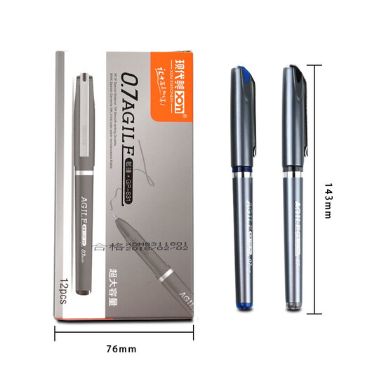 Beauté moderne (XDN) GP1048 Neutral stylo de grande capacité Signature de signature 1,0 mm Supplies scolaires Black Blue Water Pen Black Refill 0,7 mm Bulle Bullet 12 Pack GP831