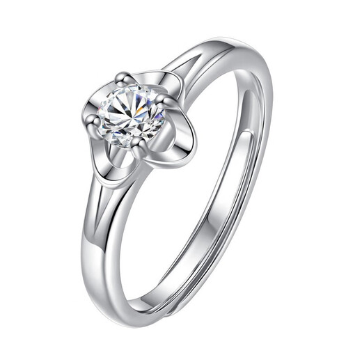 LAOLATU four-leaf clover platinum ring female PT950 live confession commemorative birthday gift for girlfriend and wife, light luxury model - moissanite, free engraving