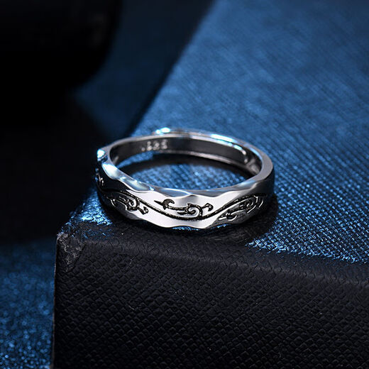 Yanxiang Chinese style open ring men's single domineering dragon pattern ring retro hip-hop trendy male personality dragon pattern ring adjustable