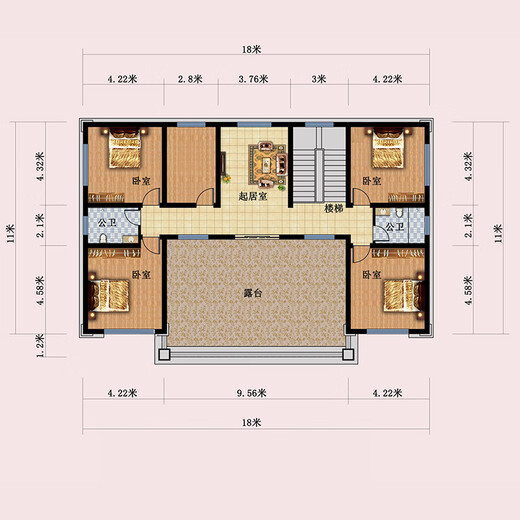 墅小宅B1289农村新款二层新中式自建房设计图纸网红别墅CAD建筑施工图 成品图纸(全套)