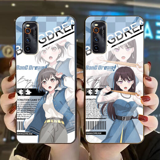 赫致（HEZHI）适用vivoy52s邦邦BangDream手机壳OPPOa58真我一加华为苹果14玻璃 v1449市谷有咲钢化玻璃壳 vivo型号记得发给客服