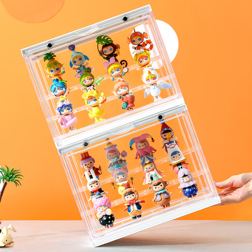 Sailotou storage display stand display box acrylic transparent dust-proof box display cabinet zp9 transparent white-upgraded version-two pack
