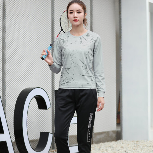 Saishiwei Saishiwei Badminton Anzug Männer und Frauen Herbst- und Winter langärmeliges T-Shirt Top Sportswear Atmungsfreie Schweißanzug Hosen 3892a rote langärmlige m