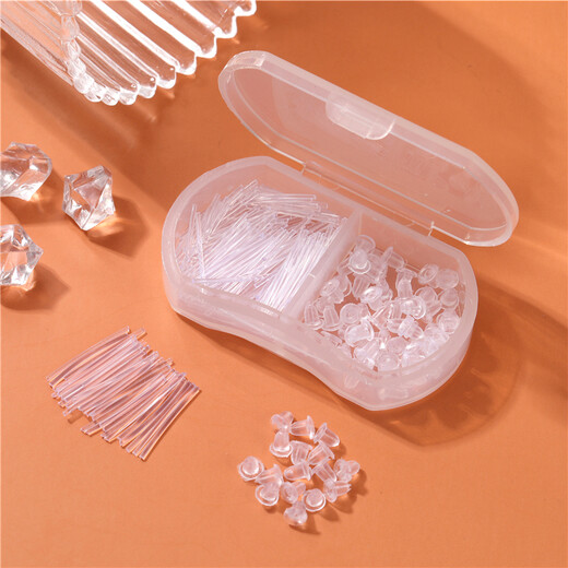 Today's Day Today's Day is suitable for pierced ears. Invisible ear studs are suitable for new and inflamed ear piercings. Ear sticks for students. 60 pieces of Doudou transparent + ear plugs (two compartments)