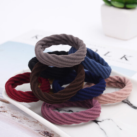 SAHANE Zuoyu high elasticity and durable seamless towel ring rubber band headband Korean version does not hurt hair hair rope women's simple hair tie hair accessories thread mixed color 10 pieces