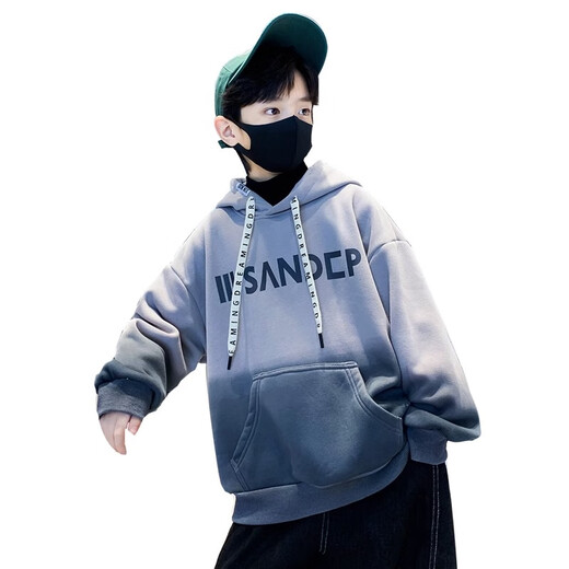 Boys handsome street-fried gradient color hooded sweatshirt mid-large children autumn 2025 new children's fashionable hoodie jacket NN-A1049 [camel] 160cm
