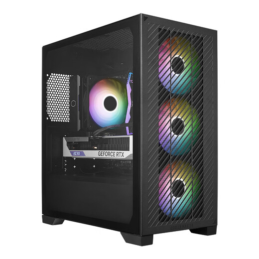 CoolerMaster Elite301 Lite Black Edition MATX Computer Case Tool-Free Front Panel/Tempered Glass Side Panel/Support USB Type-C