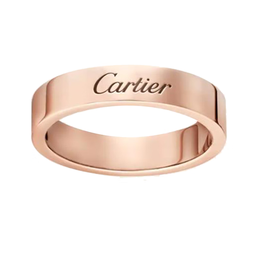 Cartier ring Cartier CDE series wedding ring for men and women, 4 mm wide B4098000 18K rose gold 61