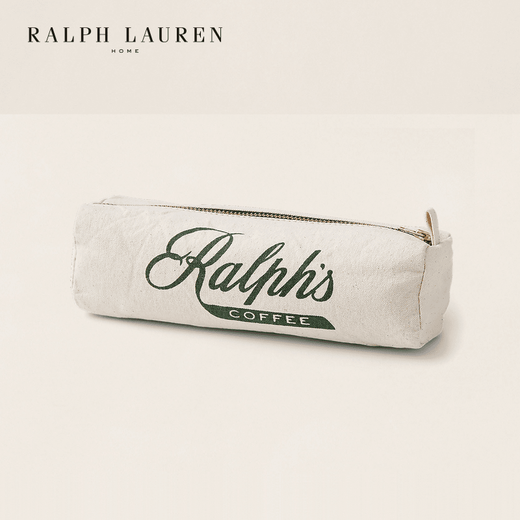 RALPH LAUREN Classic Ralph s Coffee Pencil Bag RL81250 300-Green/White ONE