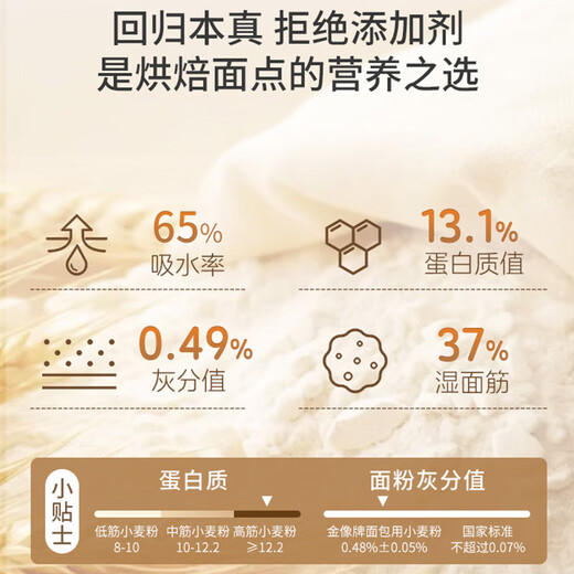 Jinxiang brand high-gluten flour wheat flour, bread, pizza, toast buns, baking ingredients 2Jin [Jin equals 0.5 kg]