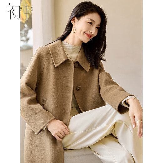 Chushen 100% pure wool woolen coat for women, versatile commuting thick and warm double-sided woolen coat jacket S144G1016
