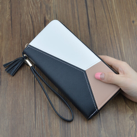 Shuguoer (SHU GUO ER) contrasting color splicing long wallet for women's clutch women's new fashion Japanese and Korean pink #C311