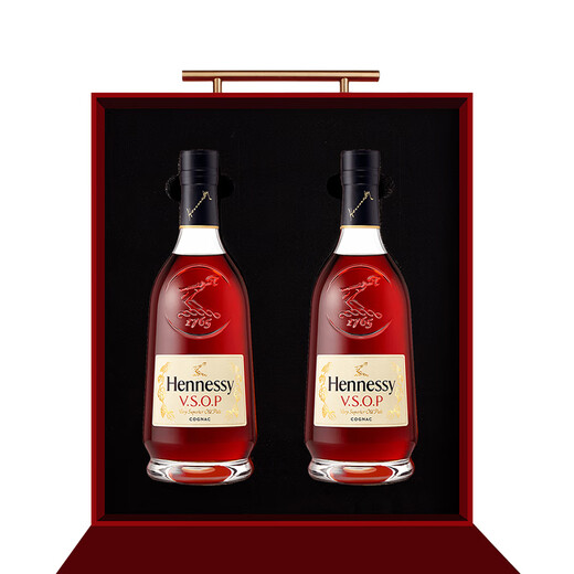 轩尼诗（Hennessy）VSOP 干邑白兰地 法国进口洋酒双支礼盒装 500ml*2 