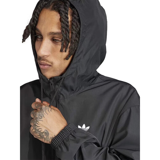 阿迪达斯（adidas）三叶草男装2024夏季新款运动休闲防风外套IR9852 黑色|IR9852 2XL
