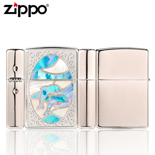 
ZIPPO kerosene lighter genuine windproof colored dolphin lover creative gift for boyfriend Valentine's Day Dolphin lover [new machine without oil] DY9902GQ