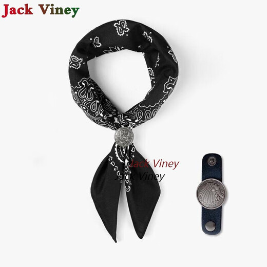 JACK VINEY美式复古腰果花方巾扣男小丝巾扣女英伦领巾西海岸民族 五角星盾单个扣