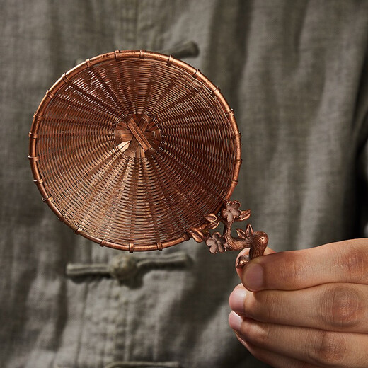 Rongshantang copper tea drain, tea filter, tea filter, tea strainer, hand-woven tea separator, spare parts, copper braided plum blossom tea drain