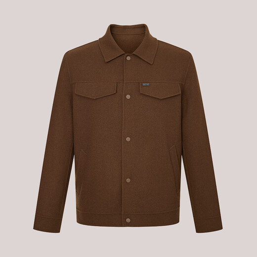 Hazzys Men's Automn and Winter Jacket Handmade Woolen Shirt Style Executive Executive Veste Men's Asvzu0BDU21 Brown BW L (175 / 96A 48)