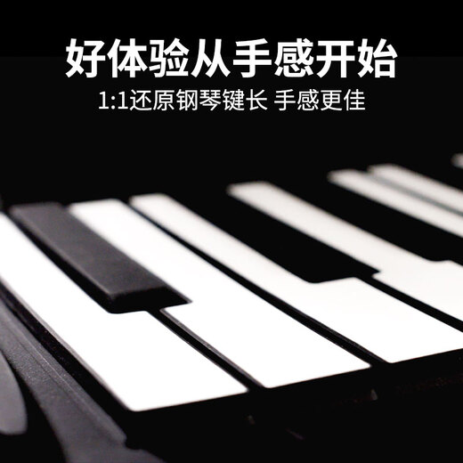 Terence Hand-Roll Piano Tragbare 88 Taste Professional Version Verdickte Arrangement Tastatur Erwachsene Kinder Elektronische Klavier 88 Schlüssel Schwarz Standard Version
