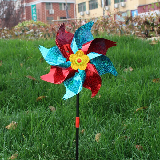 Buntes Windmühlen Kindergartenpark Event Dekoration Plastik Windmühle Kinderspielzeug landschaftlicher Windmühle Bunt sieben Blatt Windmühle