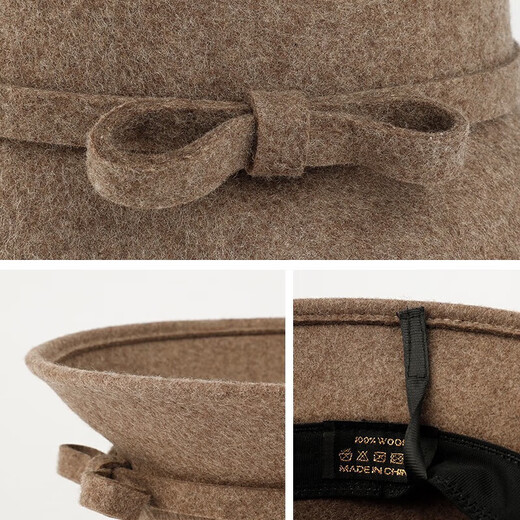 SOMUBAY Fisherman Hat Women's Autumn and Winter Wool Warm Hat Women's Casual Top Hat Fashion Versatile Retro Basin Hat Mixed Camel Default