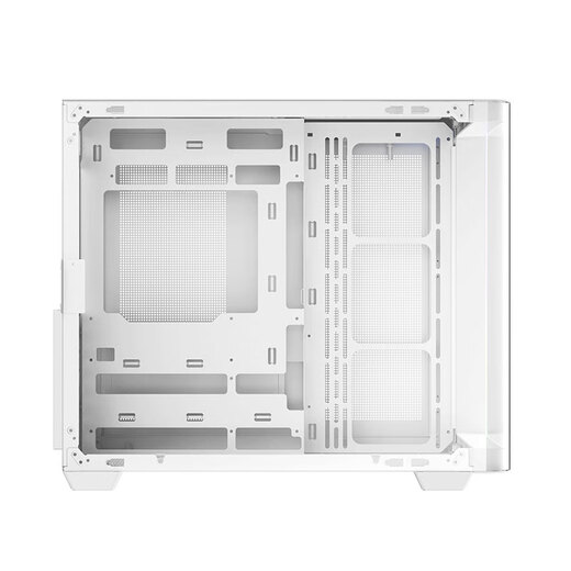 AOC Zhentian Gong CG455 weißer ATX-Desktop-Computer mit Meeresblick, integriertes gebogenes Glas/10 Lüfterpositionen/360 Wasserkühlung/linkes und rechtes Fach/Schnellverschluss-Design