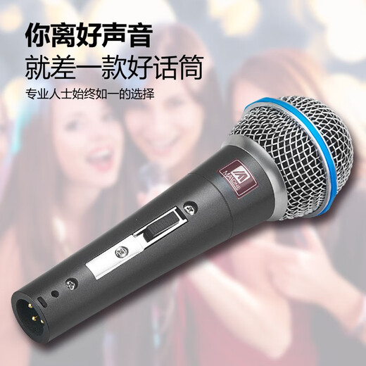 MALONE Wireless Microphone Universal Microphone Home KTV Singing Speech Stage K Song Speaker Audio Amplifier Universal KT-880 High Fidelity Sound Quality (5 Meters Cable)