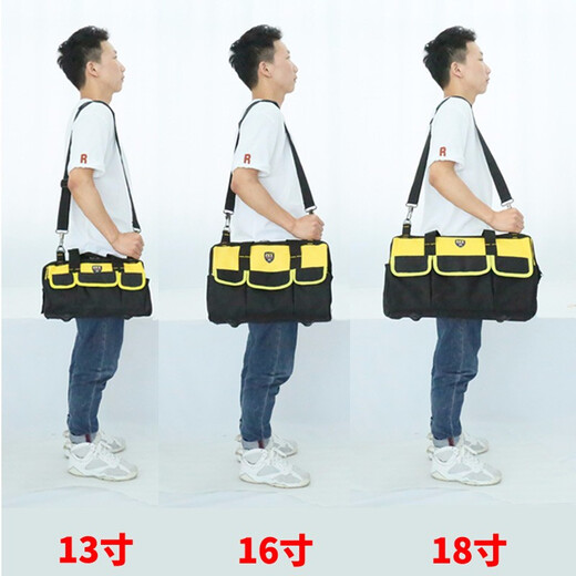 FASITE Tool Bag Canvas Wear-Resistant Multi-Function Diagonal Span Thickened Shoulder Portable Maintenance Large Tool Bag Special Electrician Bag Classic 15 Inch
