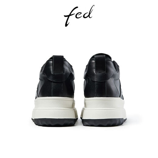 FED商城同款松糕厚底鞋秋季新款女鞋真皮休闲鞋板鞋R0817-YAB672 白色 36